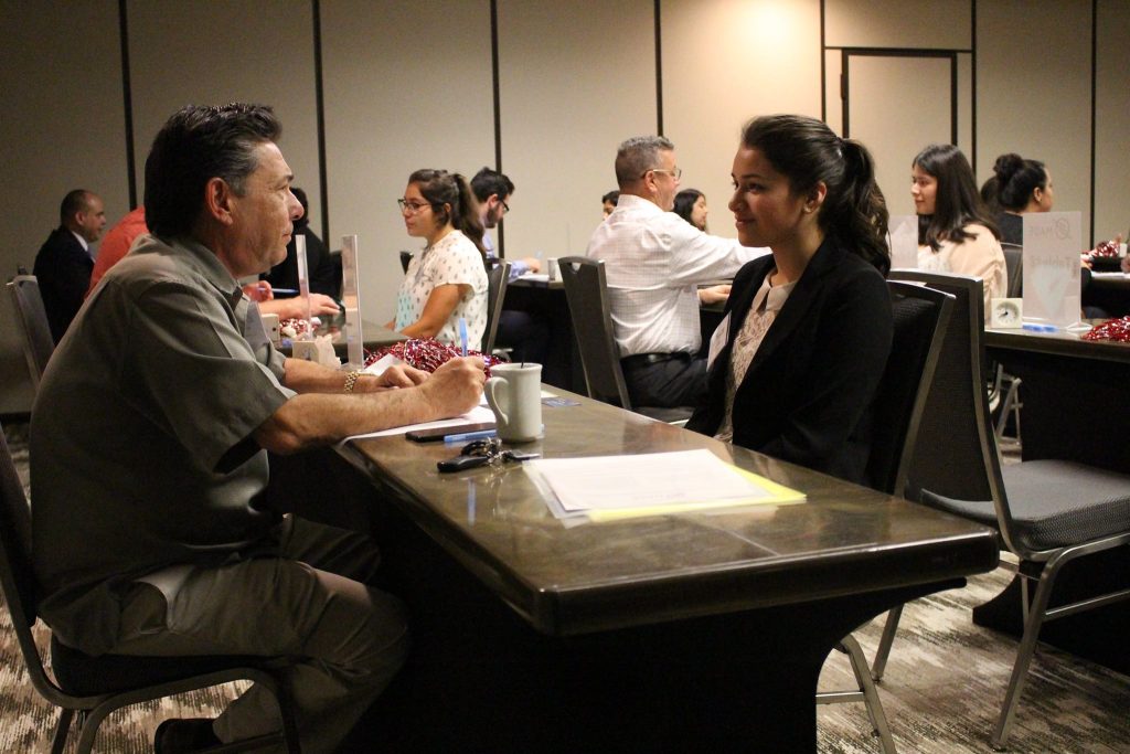 Students participate in a Mock Interview Day with industry and business leaders from the community image